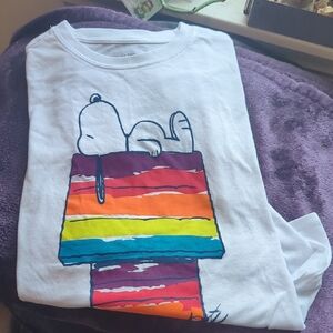 Snoopy White Tee with Colorful Graphic